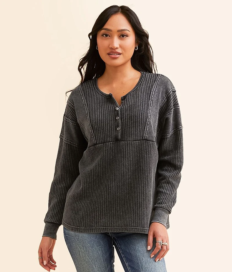 Waffle Knit Henley