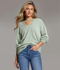 BKE Reversible Ribbed Knit Top