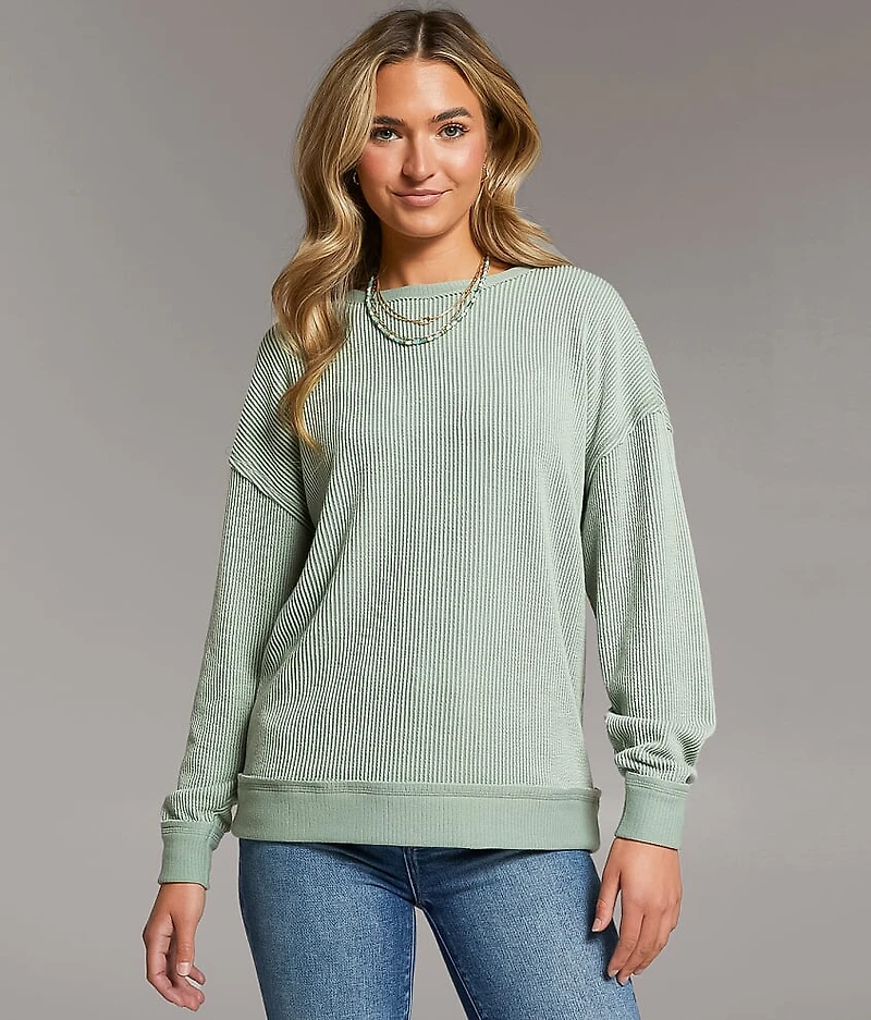 Reversible Ribbed Knit Top