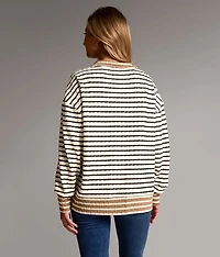 Striped Half Zip Pullover