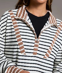 Striped Half Zip Pullover