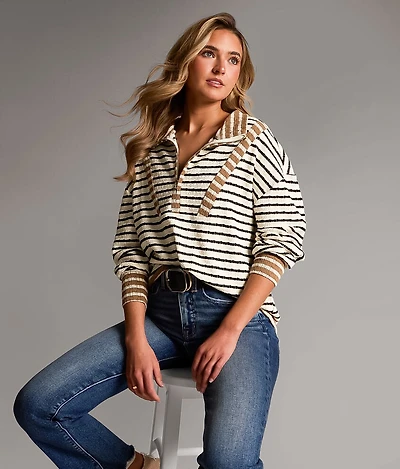 Striped Half Zip Pullover