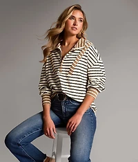 Striped Half Zip Pullover