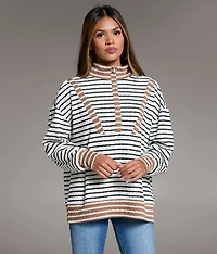 Striped Half Zip Pullover