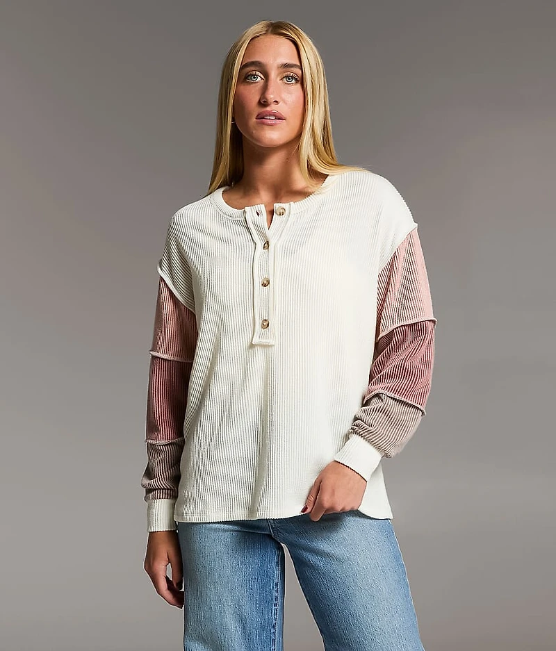 Textured Henley Top