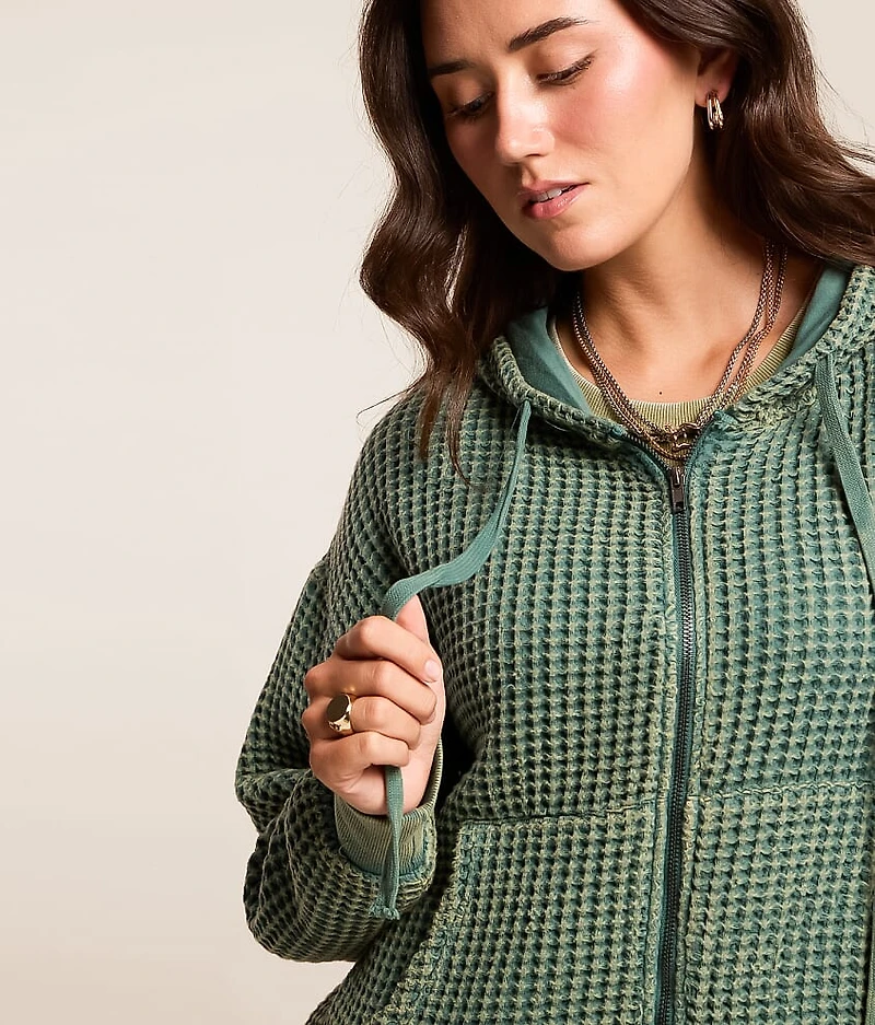Waffle Knit Hoodie