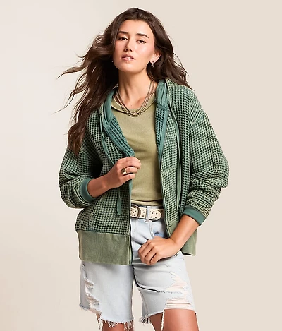 Waffle Knit Hoodie