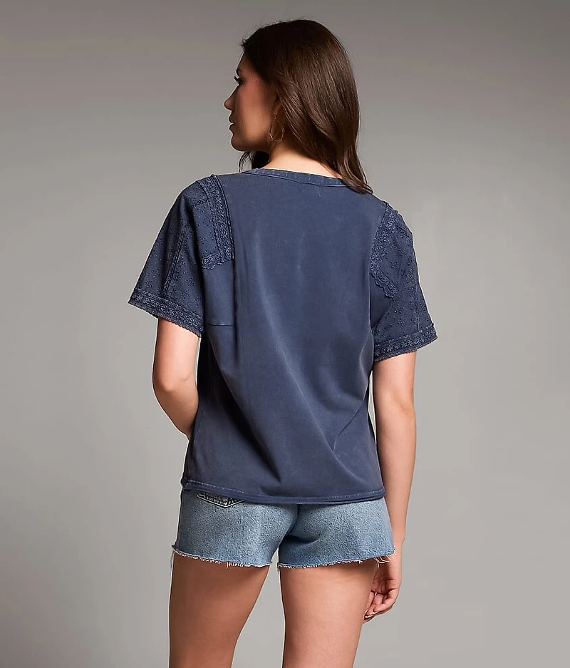 Embroidered Eyelet Top