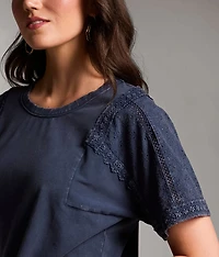 Embroidered Eyelet Top