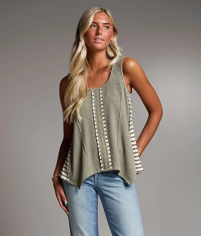 Pieced Stripe Tank Top