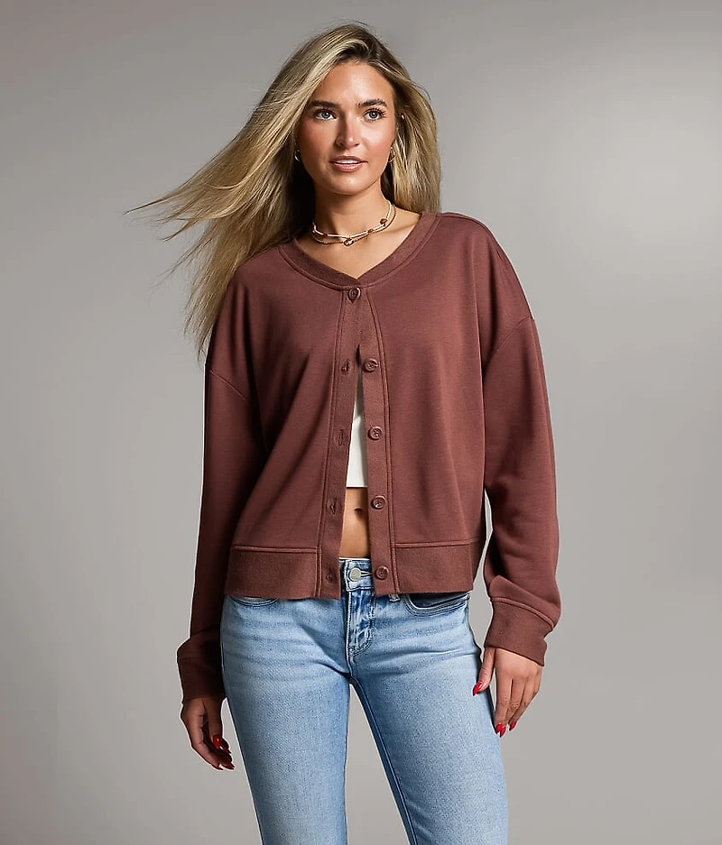 Two Way Washed Cardigan