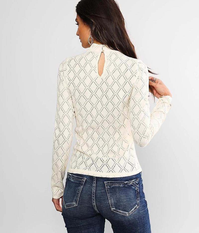 Diamond Crinkle Lace Top