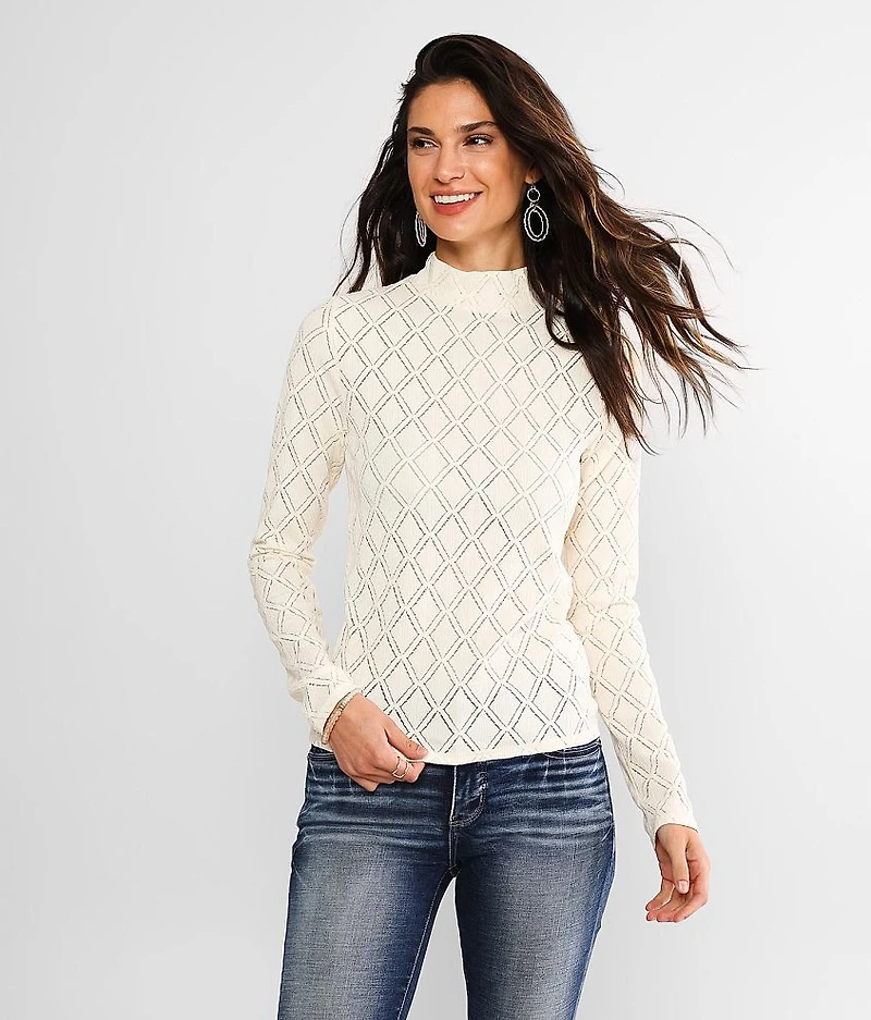 Diamond Crinkle Lace Top