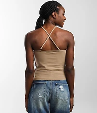 Strappy High Neck Tank Top