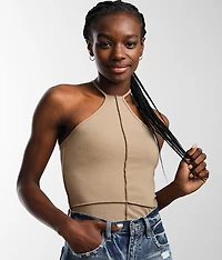 Strappy High Neck Tank Top
