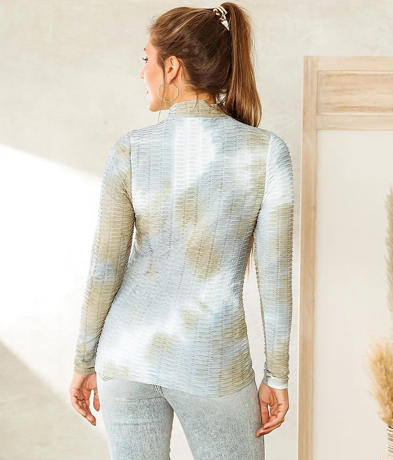 Textured Mock Neck Top