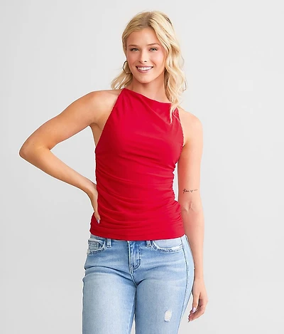 Open Back Mesh Tank Top