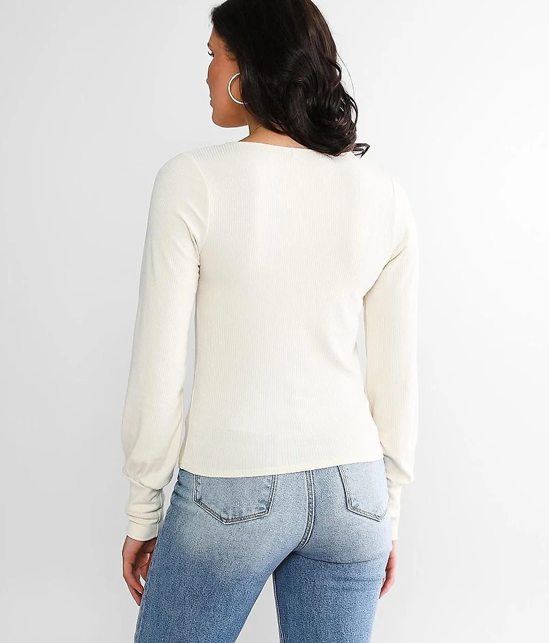 Pieced Rib Knit Top