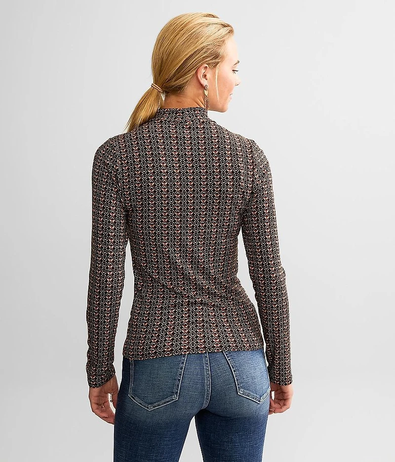 Fitted Mock Neck Top