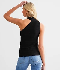 Asymmetrical Pleated Tank Top