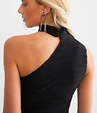 Asymmetrical Pleated Tank Top