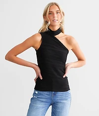 Asymmetrical Pleated Tank Top