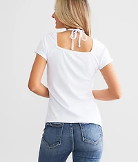 Square Neck Keyhole Top