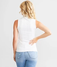 Textured Mock Neck Tank Top