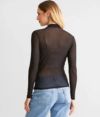 Rhinestone Mesh Top