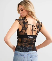 Sheer Floral Lace Top