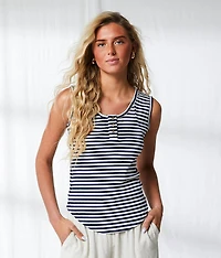 Resort Edit - Striped Henley Tank Top