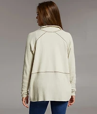 Ribbed Mock Neck Cardigan