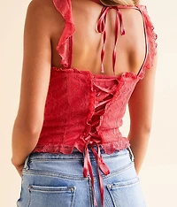 Floral Lace Corset Tank Top