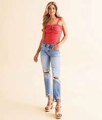 Floral Lace Corset Tank Top