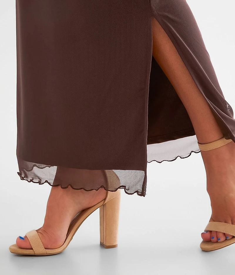 Mesh Maxi Skirt