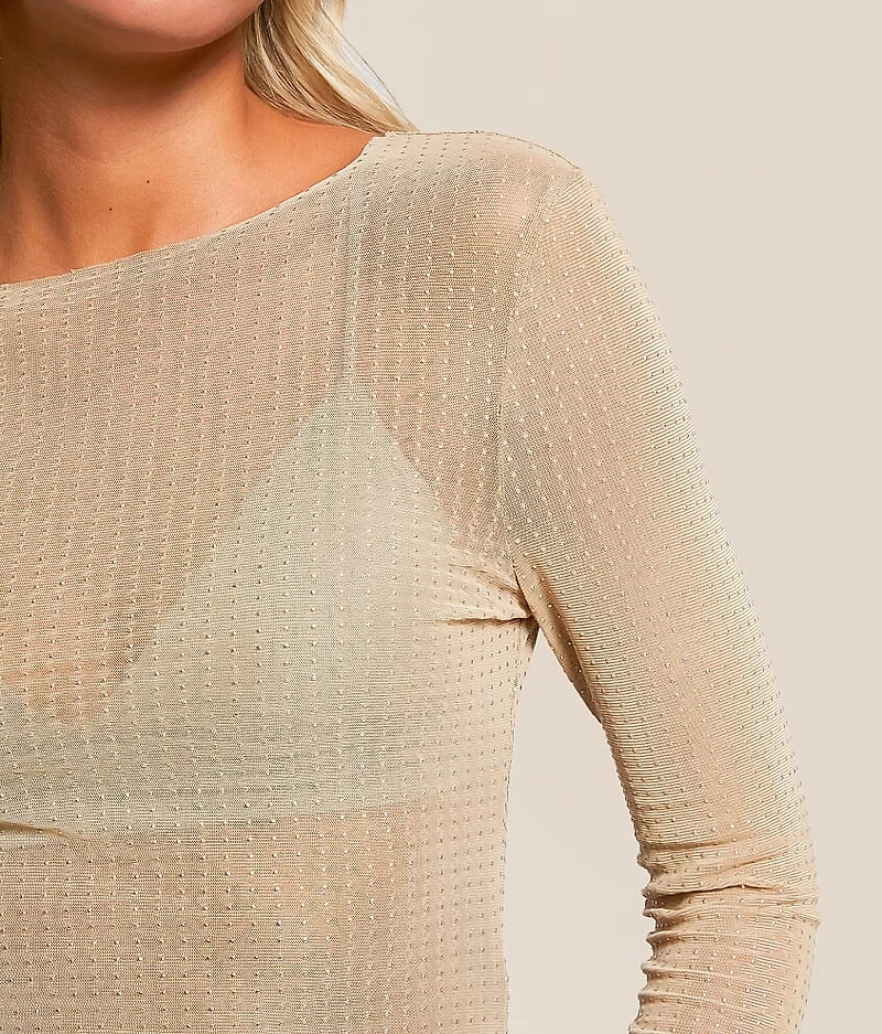 Studded Mesh Top