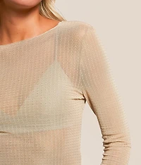 Studded Mesh Top