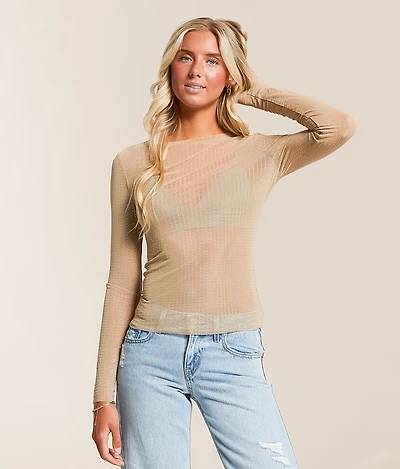 Studded Mesh Top