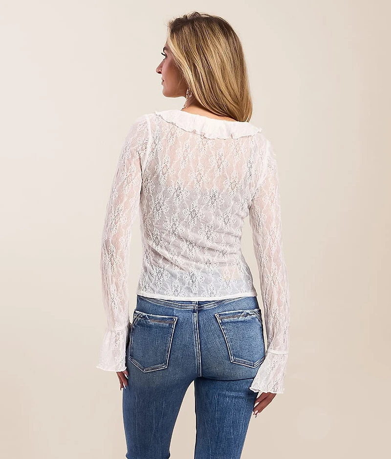 Studded Ruffle Lace Top