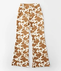 Girls - Cow Print Flare Legging