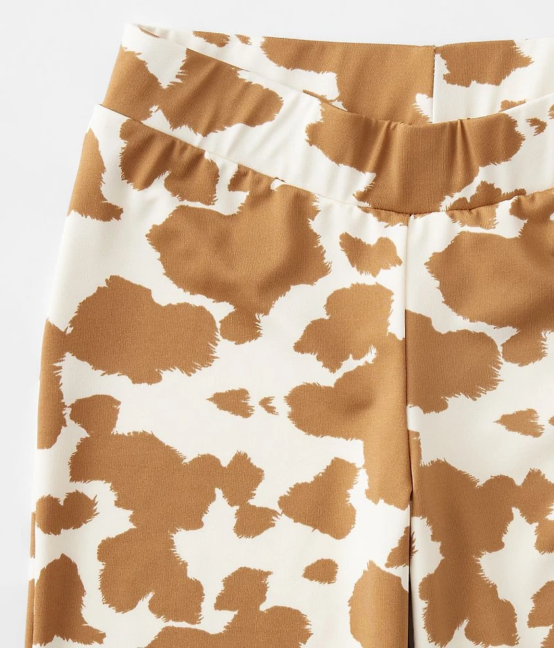 Girls - Cow Print Flare Legging