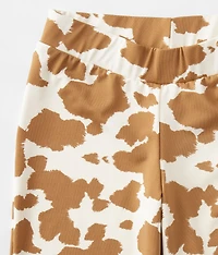 Girls - Cow Print Flare Legging