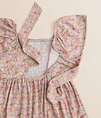 Girls - Floral Smocked Peplum Top