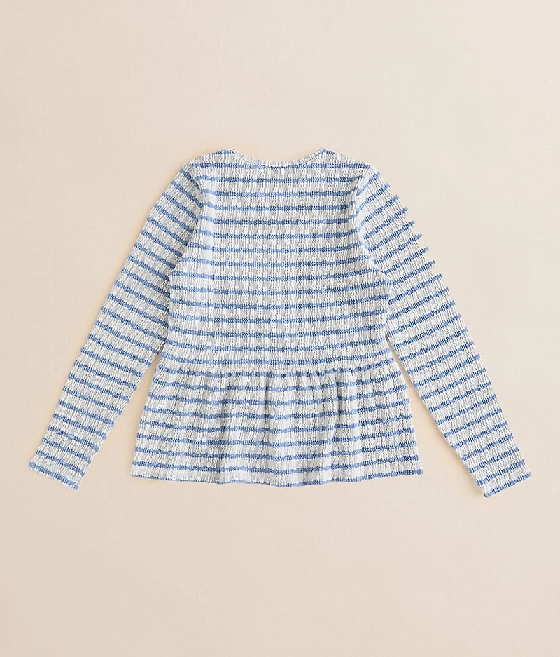 Girls - Striped Peplum Top