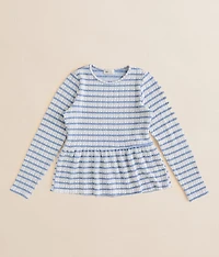 Girls - Striped Peplum Top