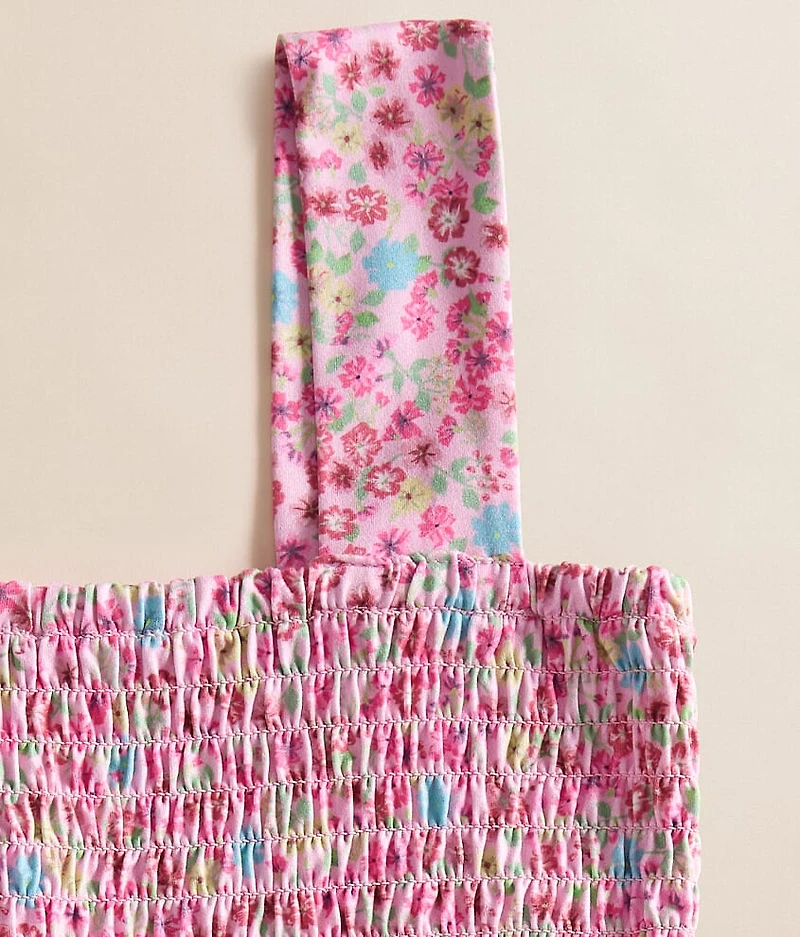 Girls - Floral Smocked Tank Top