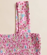 Girls - Floral Smocked Tank Top