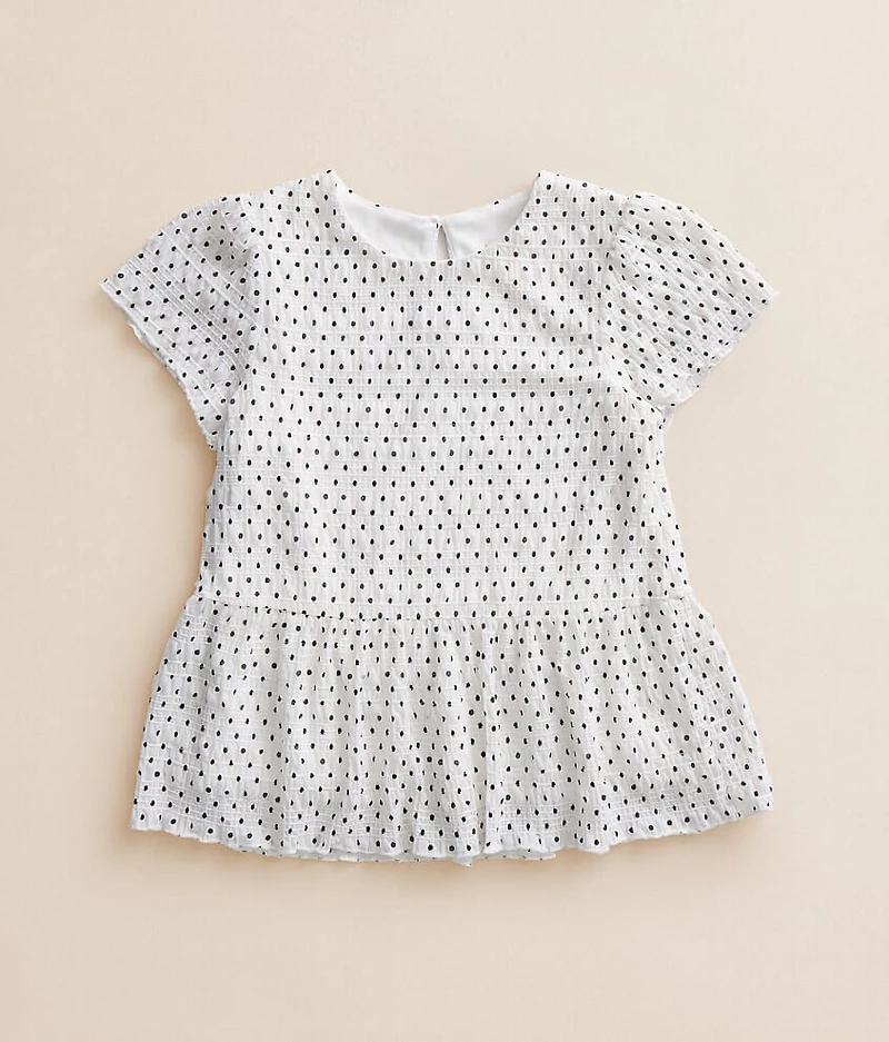 Girls - Polka Dot Peplum Top