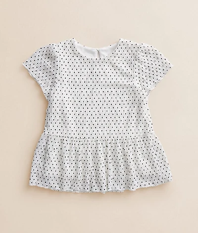 Girls - Polka Dot Peplum Top