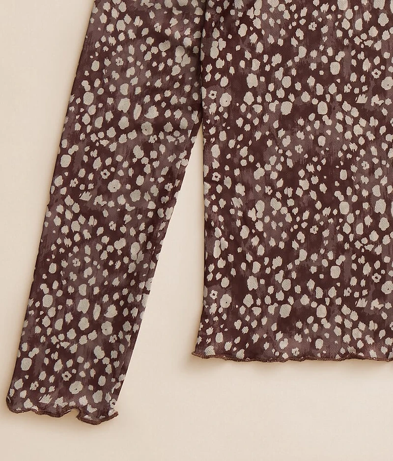Girls - Doe Print Mesh Top